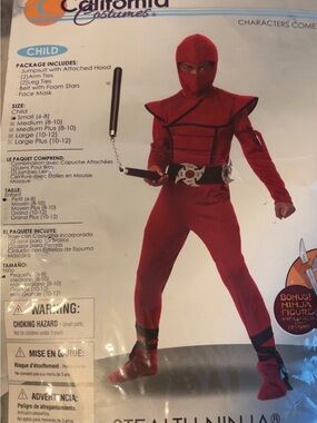 California Costumes Red Stealth Ninja Kids Costume